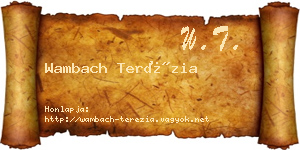 Wambach Terézia névjegykártya